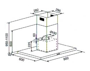 (image for) CRISTAL CL9013AMS 36" Island-type Cookerhood - Click Image to Close