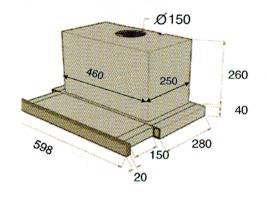 (image for) Cristal T600GT 24" Telescopic-type Cookerhood (Made in Italy)