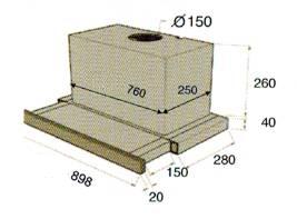 (image for) Cristal T900GT 36" Telescopic-type Cookerhood (Made in Italy)