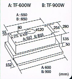 (image for) 德國寶 TF-600W 24吋 抽拉式 抽油煙機