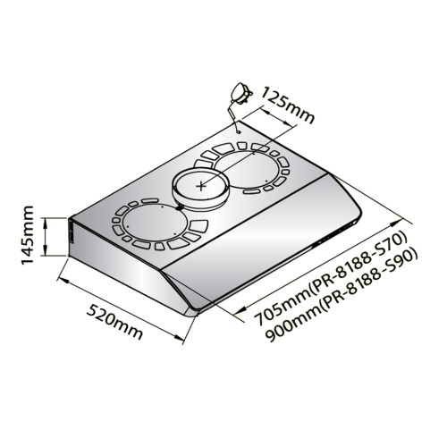 (image for) Pacific PR-8188-S70 28" Auto-Clean Cookerhood Stainless steel) - Click Image to Close