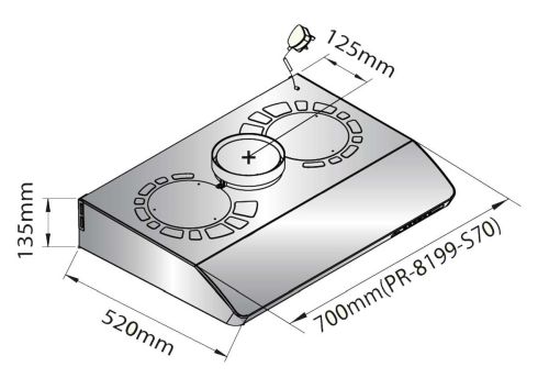 (image for) Pacific PR-8199-S70 28-inch Cookerhood (Auto-clean/Stainless steel)