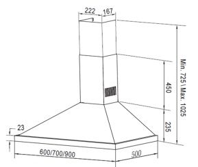 (image for) Philco PC900BTNL 36" Chimney Cookerhood (Made in Spain)