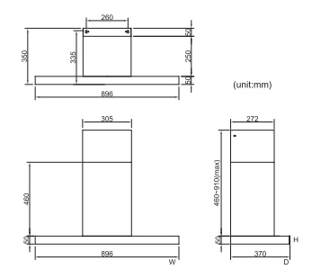 (image for) Rasonic RRH-GT50 36" Chimney-type Rangehood