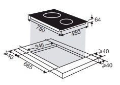 (image for) Brandt BPI6230BL 3600W Built-in 2-Zones Induction Hob (Made in France)