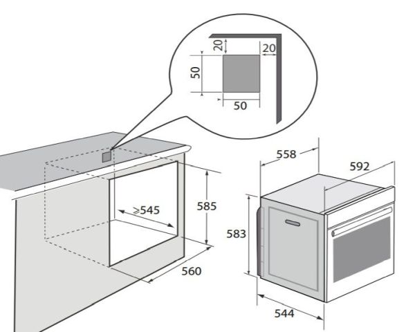 (image for) Brandt BXE6538XS 73L Built-in Oven