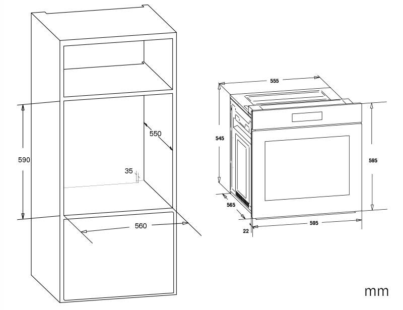 (image for) German Pool EVA-287 87-Litre Built-in Oven (Made in Europe) - Click Image to Close