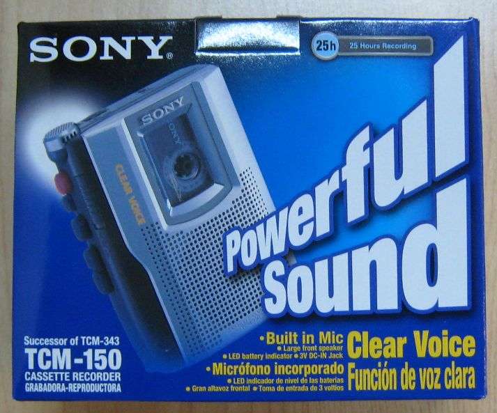 (image for) SONY TCM-150 Mini Cassette Recorder - Click Image to Close