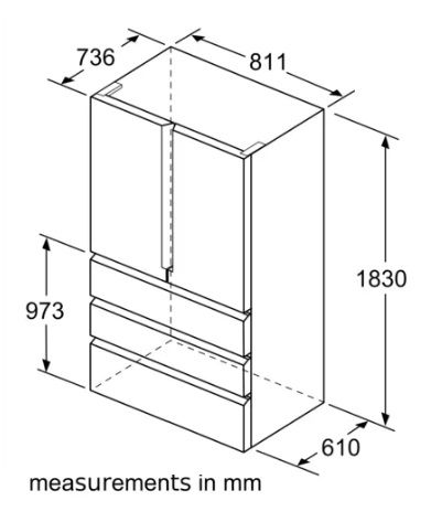 (image for) Siemens KF86FPBEA 540L French Door Bottom Mount Refrigerator - Click Image to Close