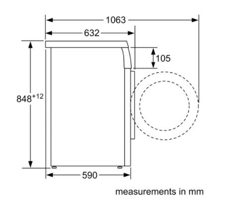 (image for) 西門子 WU12P269BU 九公斤 1200轉 前置式 洗衣機 (820mm高)